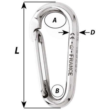 Wichard Carbine Hook without Eye Diagram
