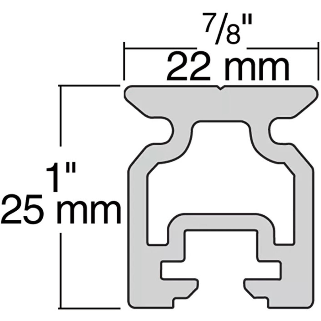 Harken 22mm High-Beam Slide Bolt Track diagram