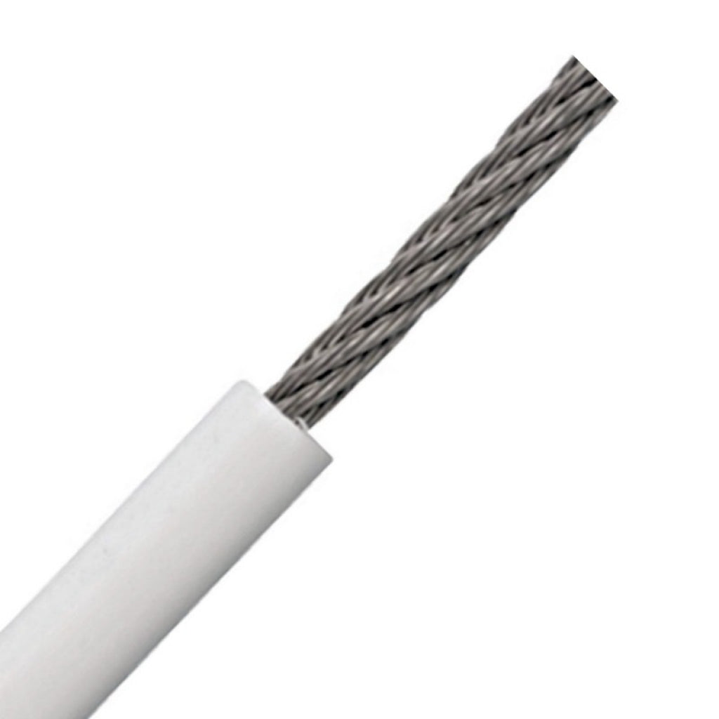 White PVC 3/32"-5/32" Wire Lifeline Wire (per')