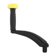 Black and yellow arm exercise device on a white background