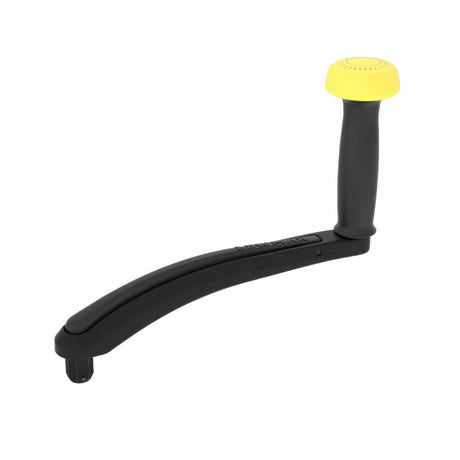 Black lever with yellow handle on a white background