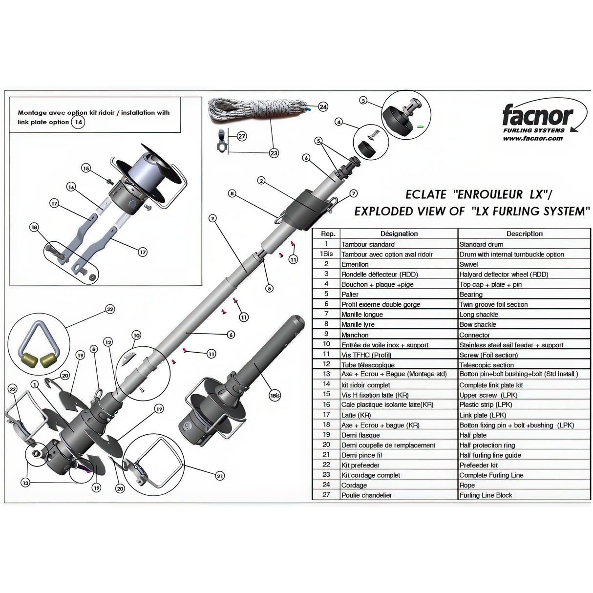 Facnor D70 sprit back end fitting diagram.