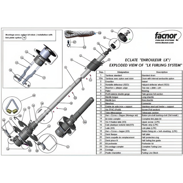 Facnor D70 sprit back end fitting diagram.