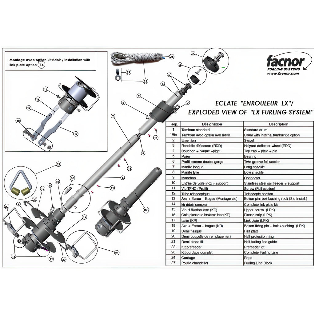 Facnor D70 sprit back end fitting diagram.