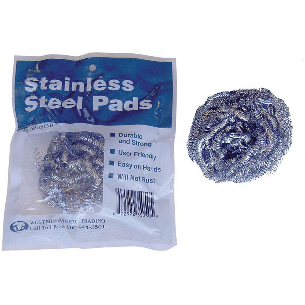 Western Pacific Stainless Wool Pads -  Medium 3/Pk