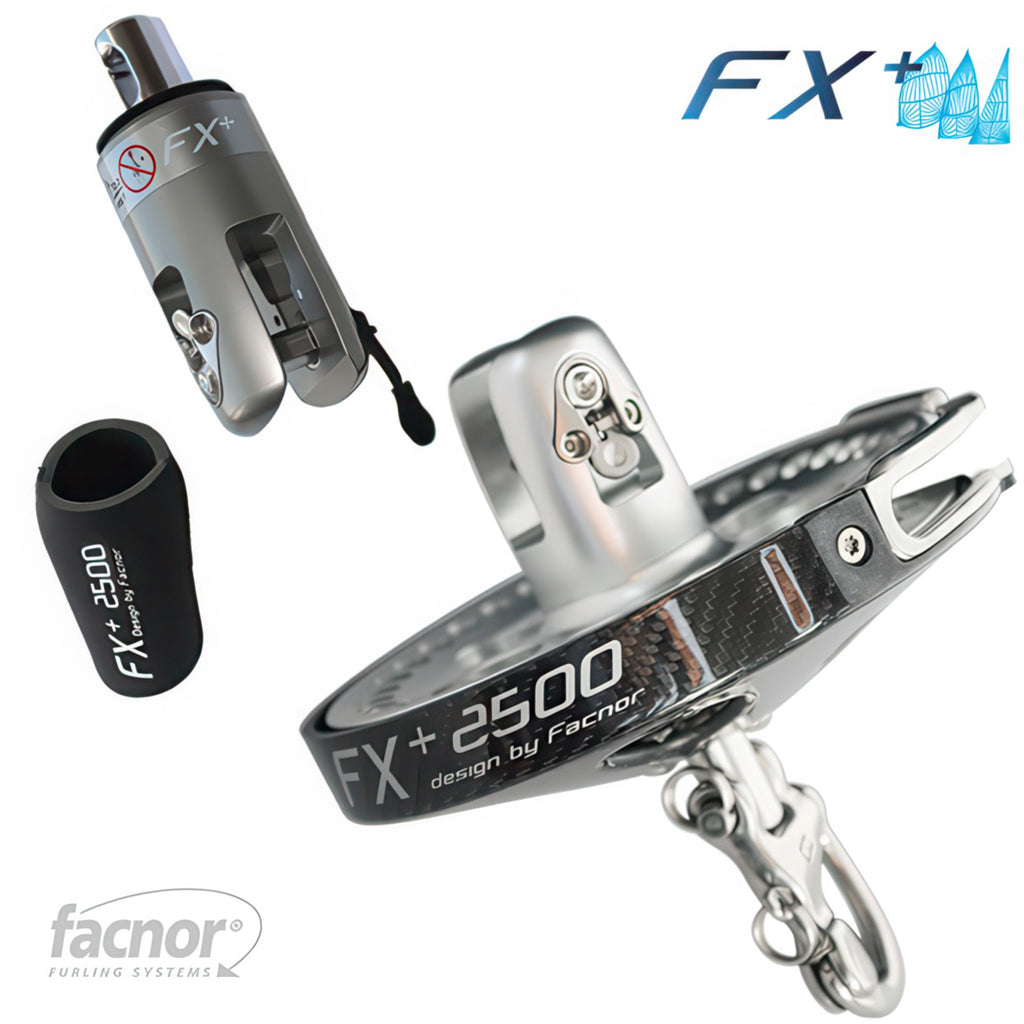Close-up view of Facnor FX2500+ Drum & Swivel Code Zero Furler.
