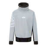 A light gray and black GILL technical jacket with a high collar, white sleeve graphics, and a white GILL logo on the chest, shown against a plain white background.