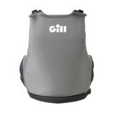 Gray life vest with 'Gill' branding on a white background