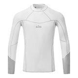 White long-sleeve shirt with a brand logo on a white background.