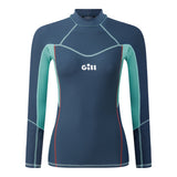 Navy and teal long-sleeve shirt with Gill logo on a white background.