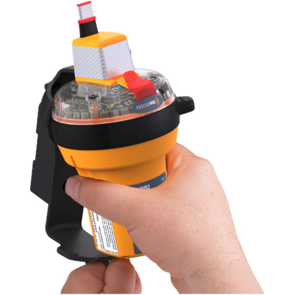 OCEAN SIGNAL RescueME EPIRB1 in hand.