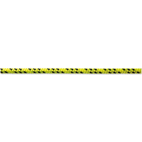 Yellow and black braided rope on a white background