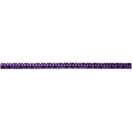 Purple and black braided rope on a white background