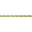 Yellow and black braided rope on a white background