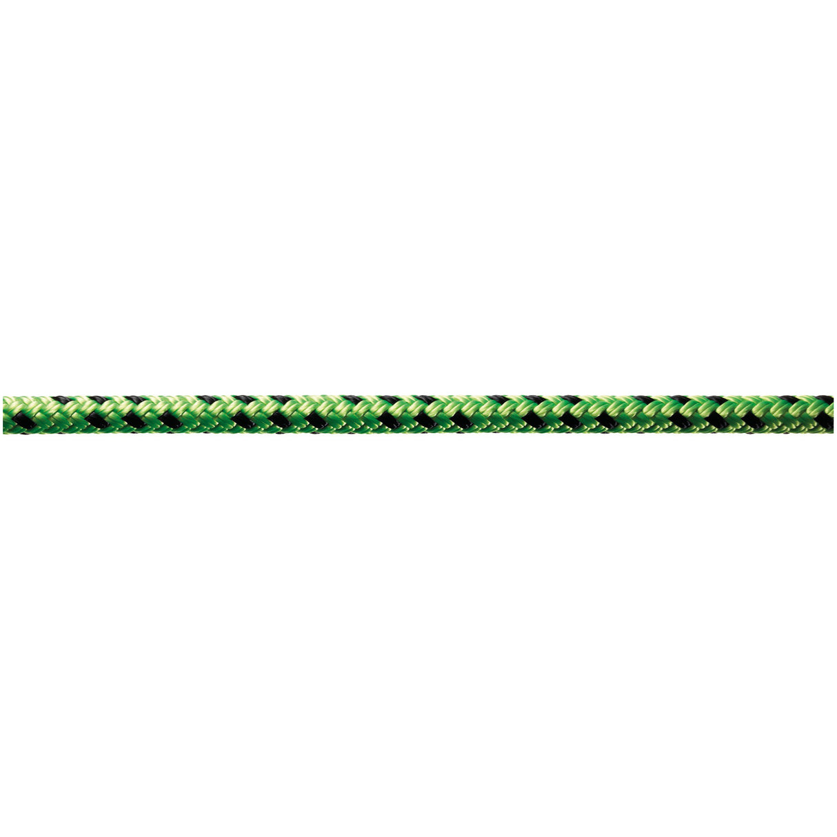 Green and black rope on a white background