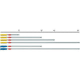 Shurhold  Fixed Aluminum Handle size comparison chart.