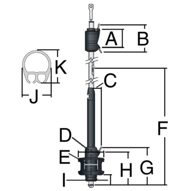 Harken Furling Unit 3 MKIV (w/o toggle) diagram.