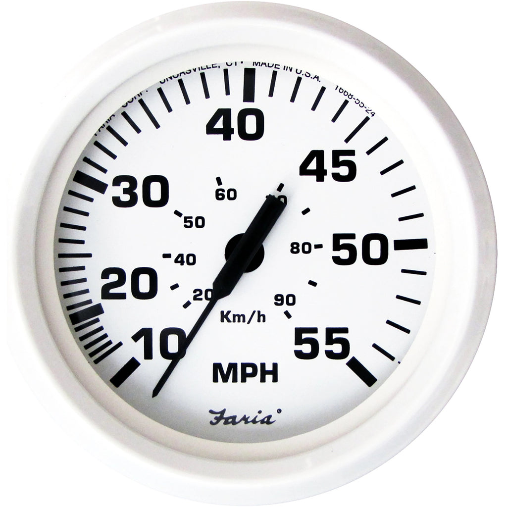 Faria 55mph White Speed Gauge