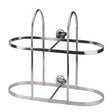 Chrome metal bike rack on a white background