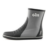 Gray and black Gill brand boot on a white background