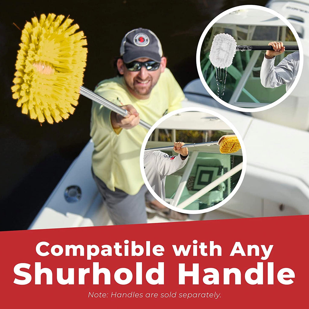 Shurhold 6" Medium Deck Brush is compatible with any Shurhold handle.