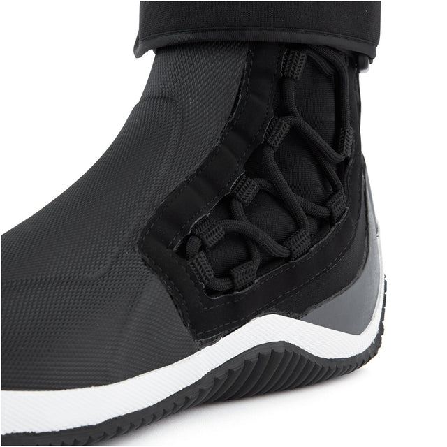 Gill Edge Black Lace Up Boot close up.