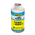 Seachoice signal horn canister with blue and yellow label on a white background