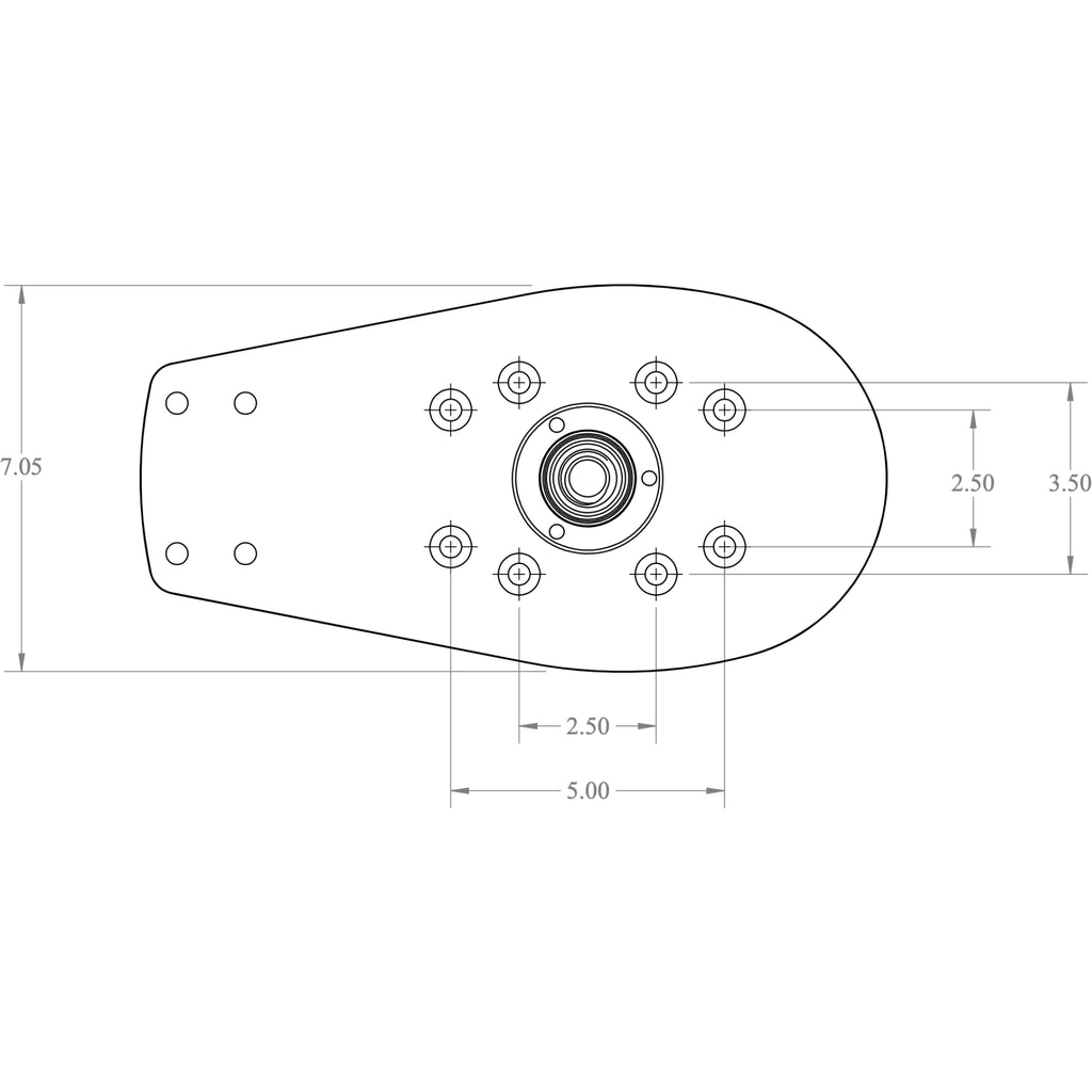 Seaview Starlink Quick Release Top Plate dimensions top view