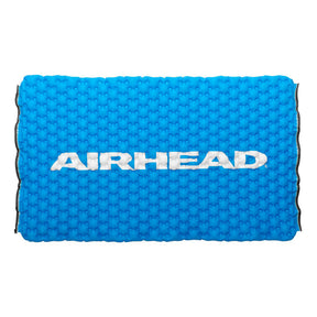 Blue inflatable mat with 'AIRHEAD' logo on a white background