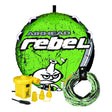 Airhead Rebel water tube with pump and rope on a white background
