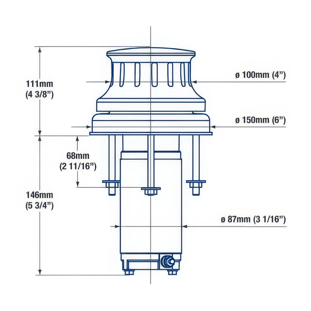 Diagram of Maxwell Windlass (P9510005) - Capstan, 500 W, 12V