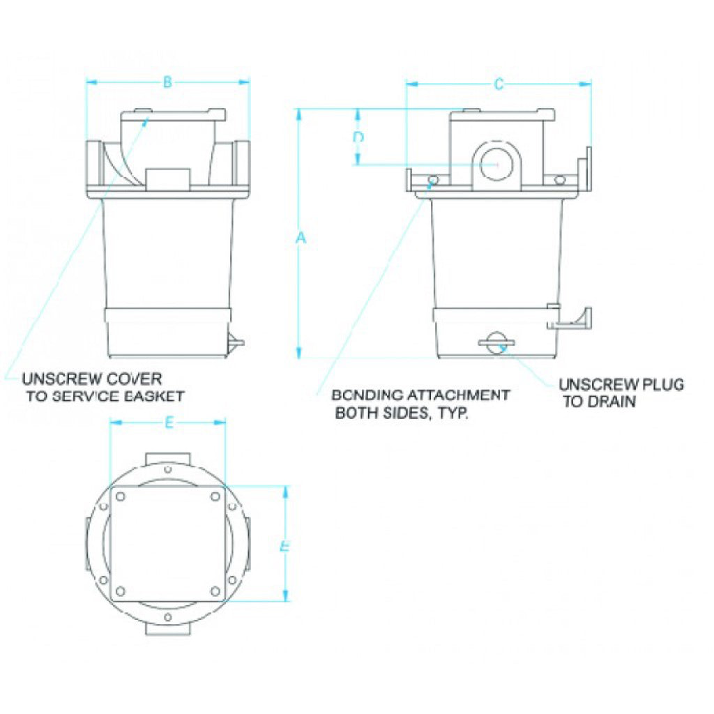 Groco 3/4" Raw Water Strainer diagram