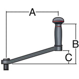 Harken 10" Locking Speed Grip Winch Handle, Chrome diagram