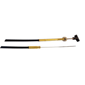 Two extendable poles with black and gold handles on a white background