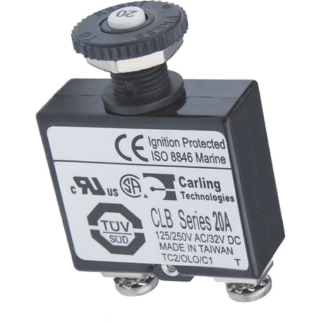 Blue Sea Push Button Circuit Breaker - 20A.