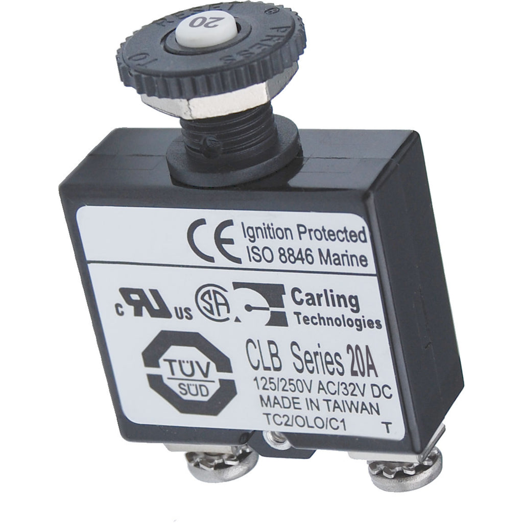 Blue Sea Push Button Circuit Breaker - 20A.