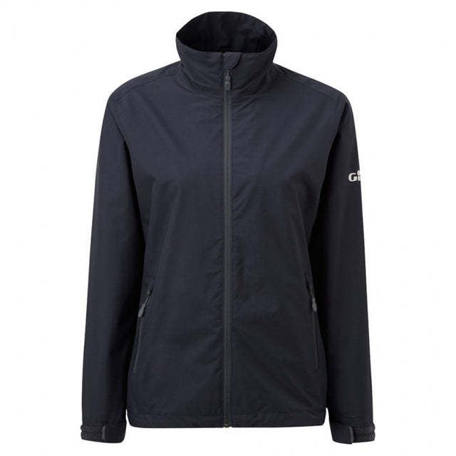 Black jacket with a brand logo on a white background