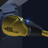 Marinco EEL 50' 30A Yellow Shorepower Cord (w/LED) plugged into receptable