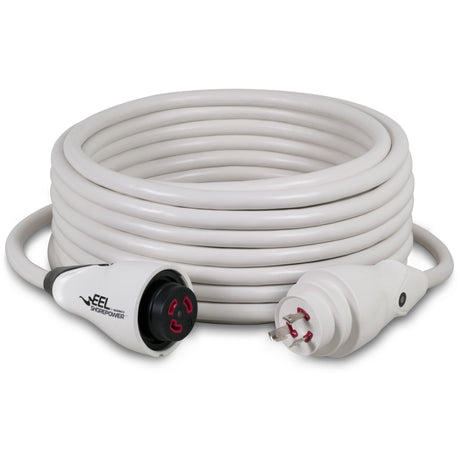 Marinco EEL 50'/30A Shorepower Cord White (w/LED).
