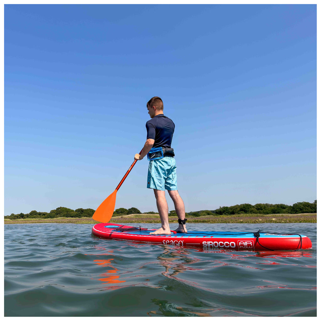 Person wearing Spinlock Alto Belt Pack TC Approved - Mercury Red.