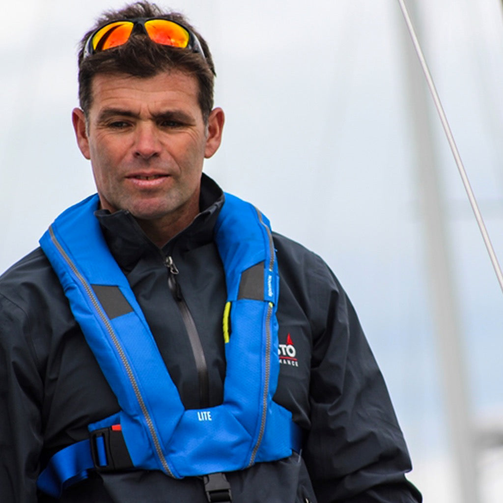 Spinlock Deckvest Lite 170N - Bleach White - blue.