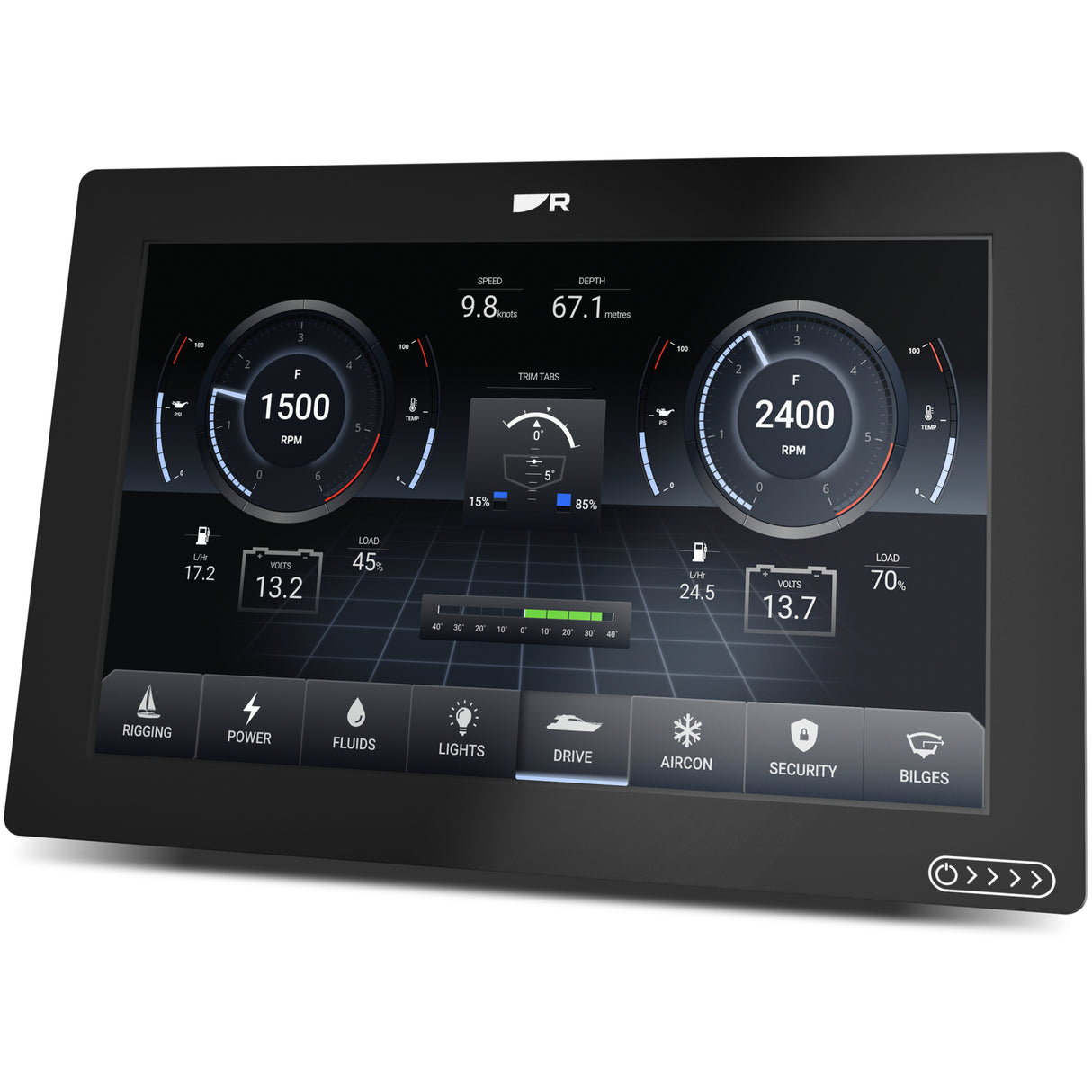 Raymarine Axiom+ 12 MFD No Charts angle view
