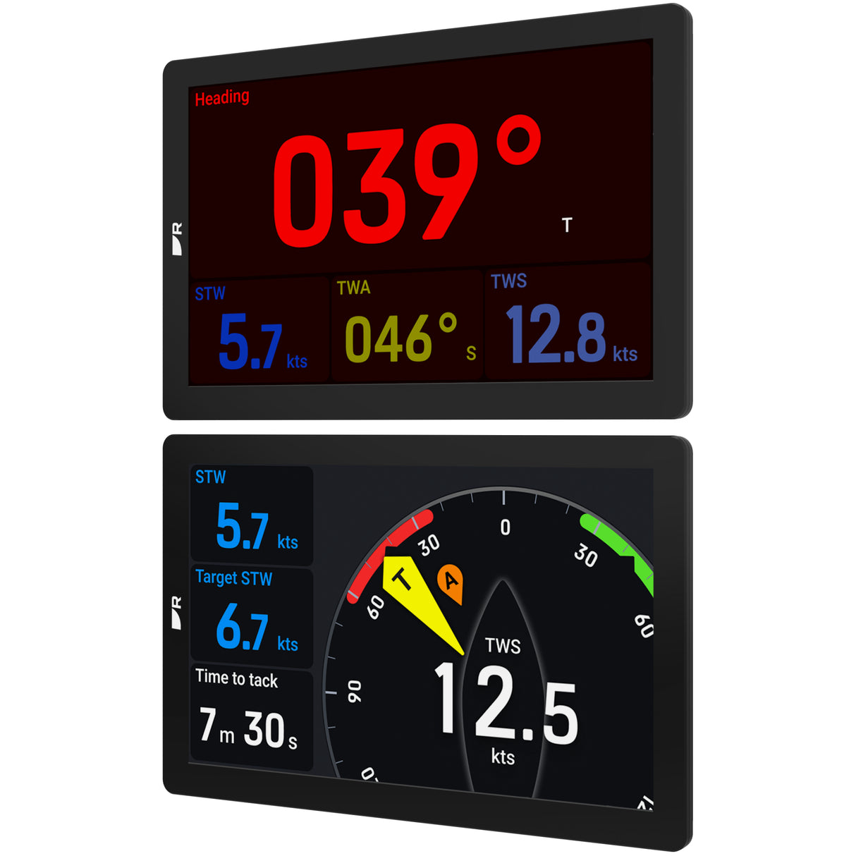 Raymarine Alpha 9" showing 2 displays