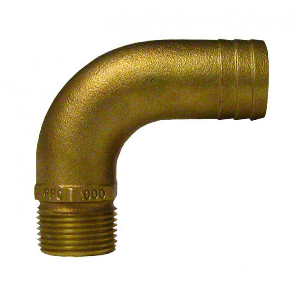 90D Bronze Tailpipe 1-1/4" Npt to 1-1/2"  Hose