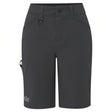 Black shorts with a brand logo on a white background