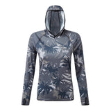 Hoodie with palm leaf pattern on a white background