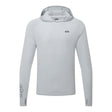 A light gray long-sleeve hooded athletic top with a small dark gray 'giti' logo on the left chest and a larger vertical logo on the right sleeve, shown on a plain white background.