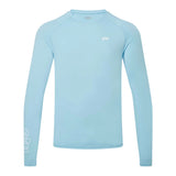 A light blue long-sleeve athletic top with a crew neck and a small white 'giti' logo on the left chest, displayed on a clean white background.