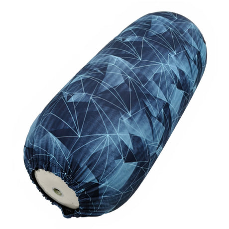 Angle view of Flocover Reversible Fender Cover - 10" Cosmic.