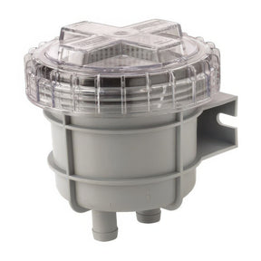 Gray and transparent plastic component on a white background